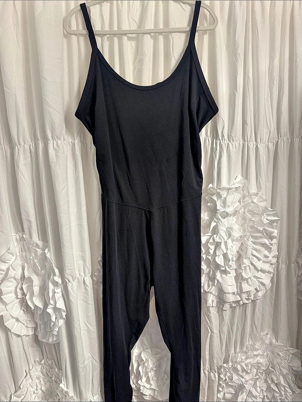 All in Motion Women's Rib Full Length Bodysuit Black 3X